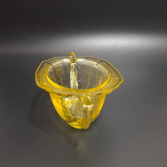 Anchor Hocking Princess Yellow Glass Sugar Bowl Embossed Design Vintage NO LID - Picture 2 of 16